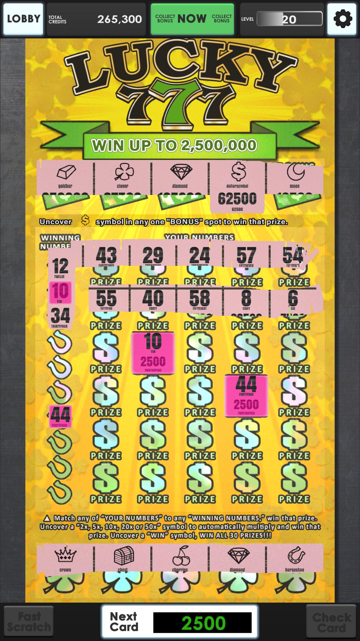 Lucky Lottery Scratchers 1.0.2 Screenshot 2