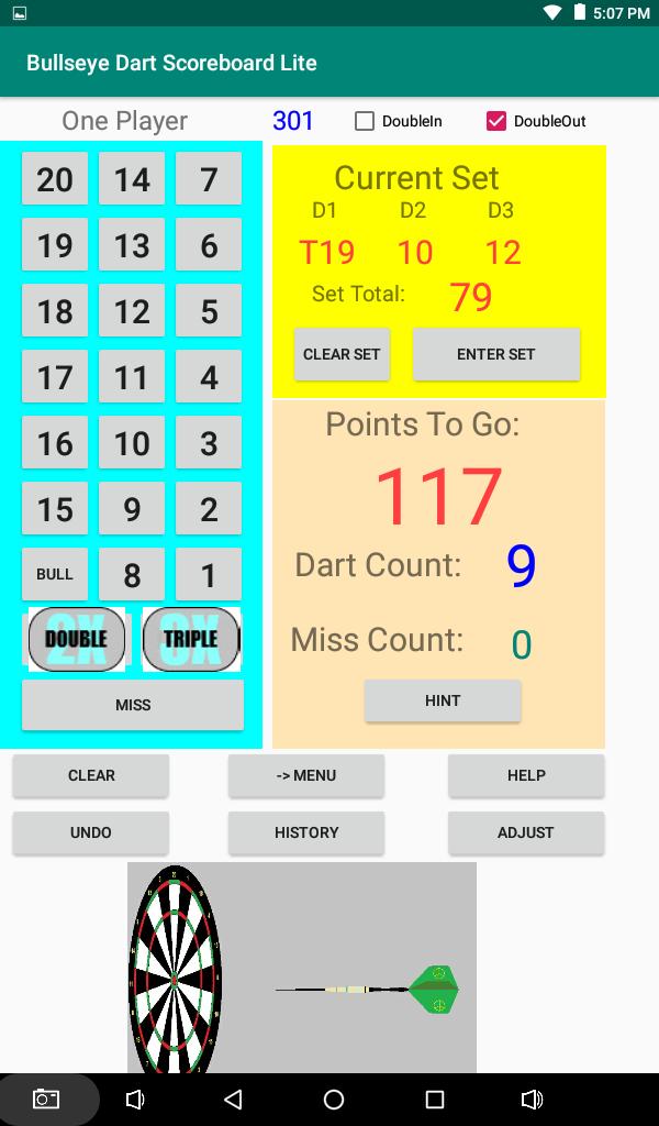 Bullseye Dart Scoreboard Lite 2.0 Screenshot 9