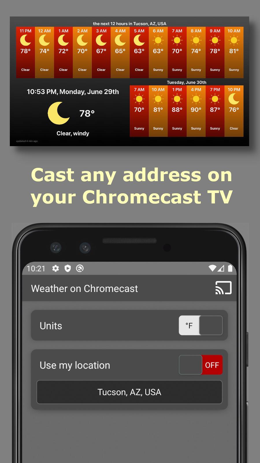 Weather on Chromecast | Weather Cast 1.3.0 Screenshot 1