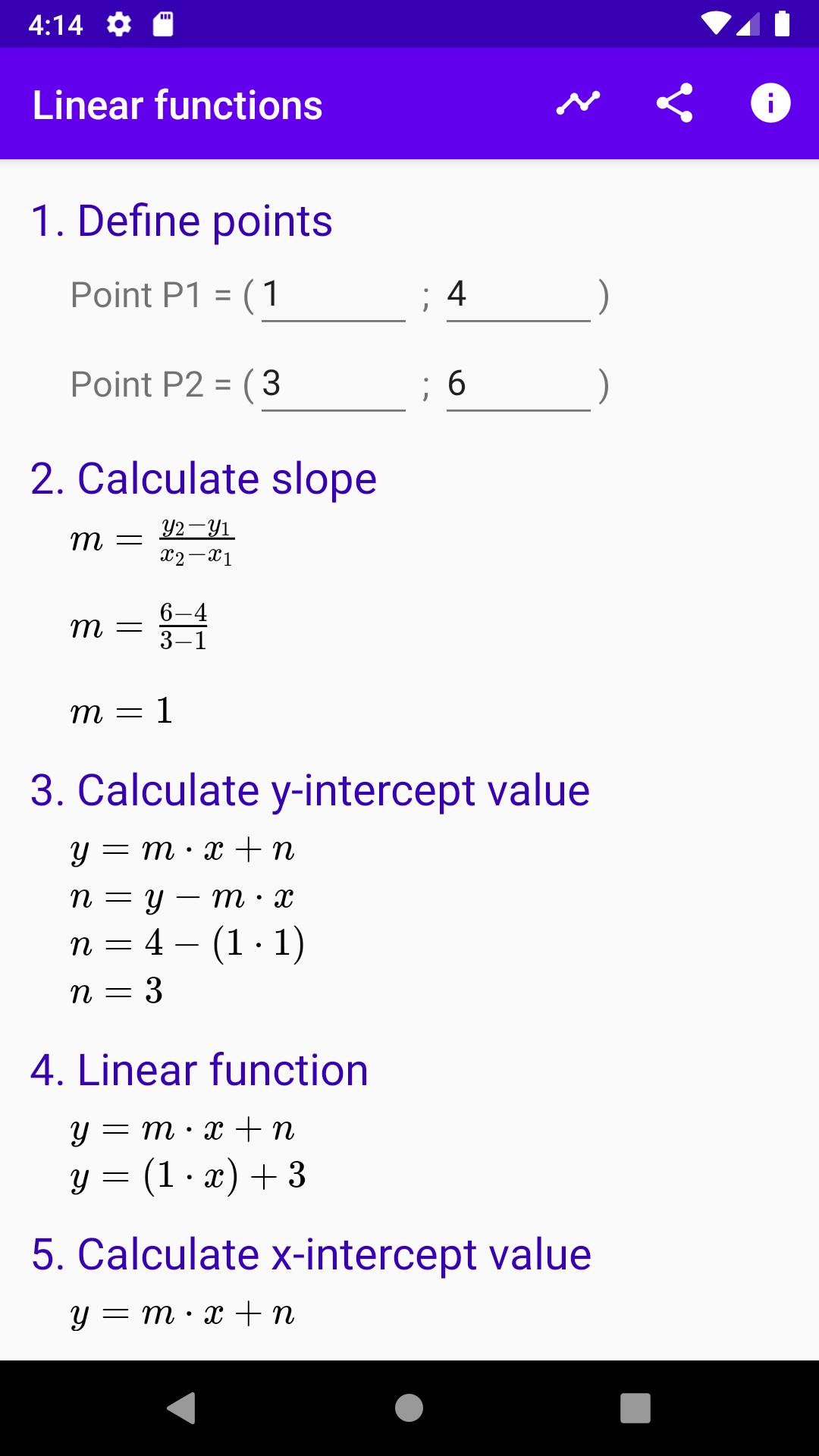 Linear Functions 1.2.1 Screenshot 1