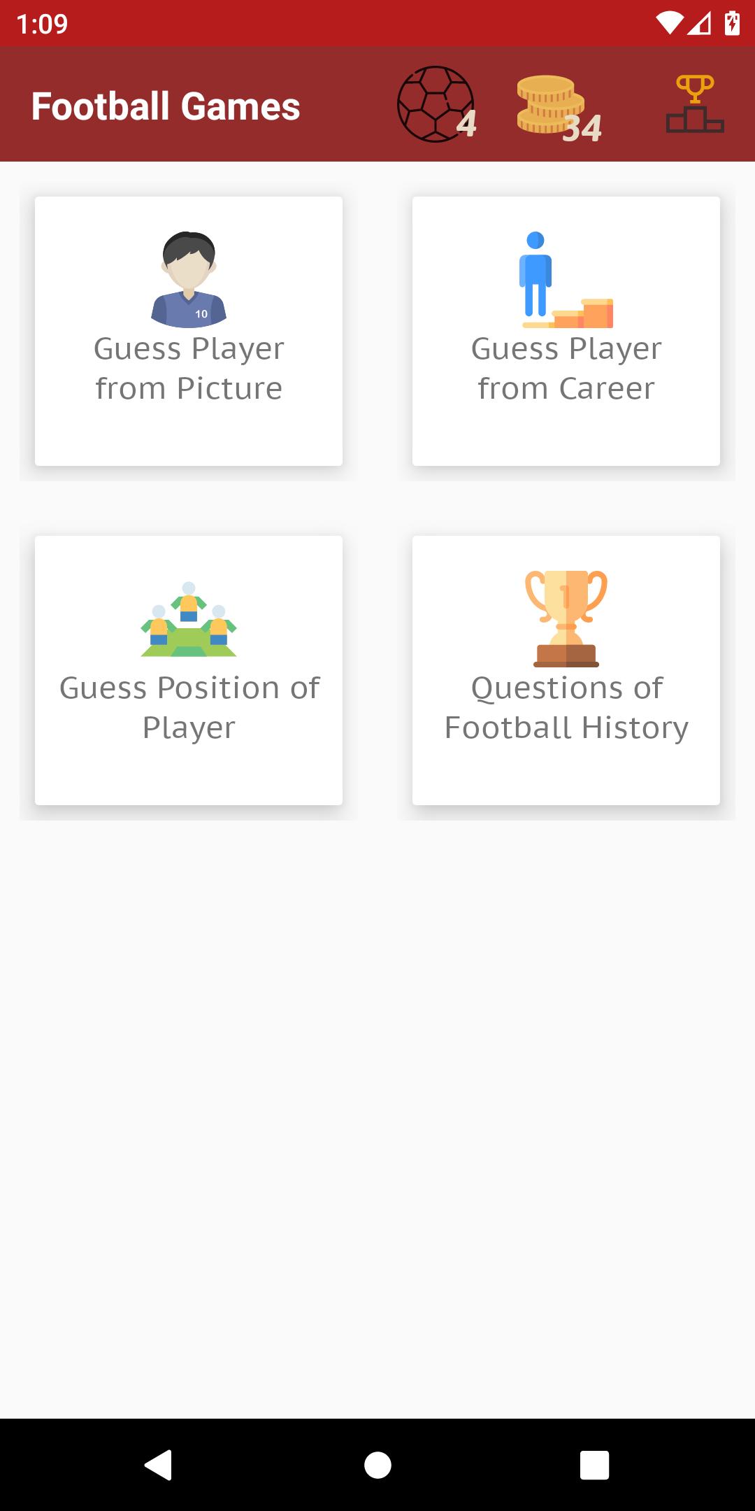 Football Games Quiz 1.1 Screenshot 1
