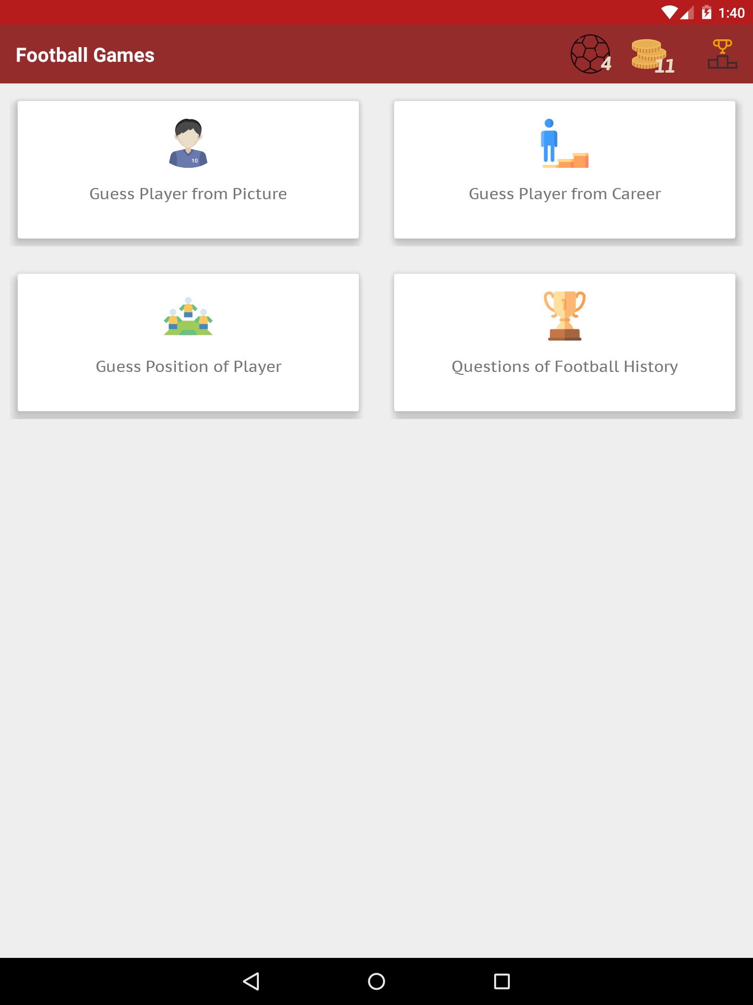 Football Games Quiz 1.1 Screenshot 7
