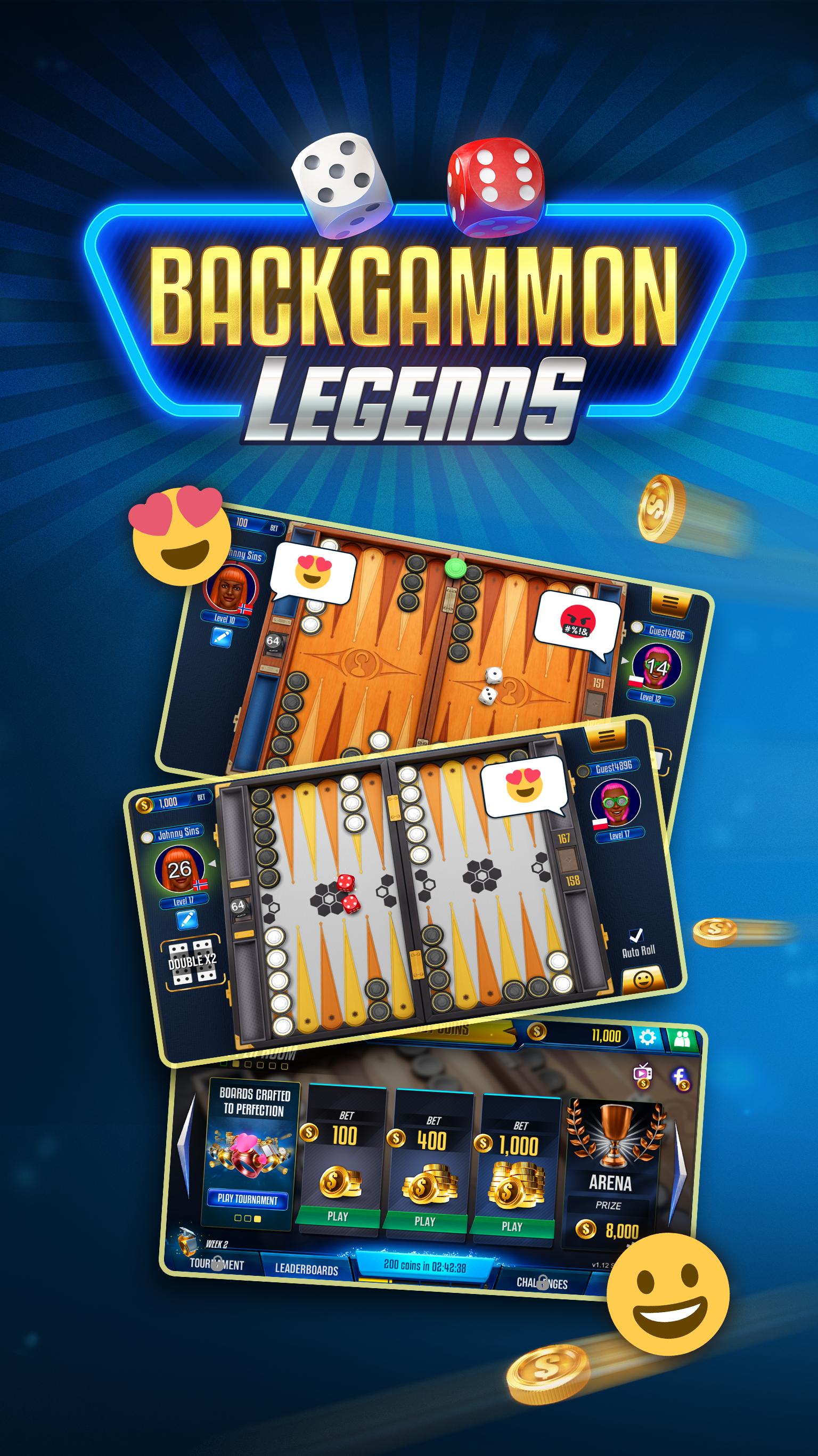 Backgammon Legends - online with chat 1.66 Screenshot 1