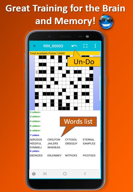 Fill it ins word puzzles - free crosswords 7.6 Screenshot 3