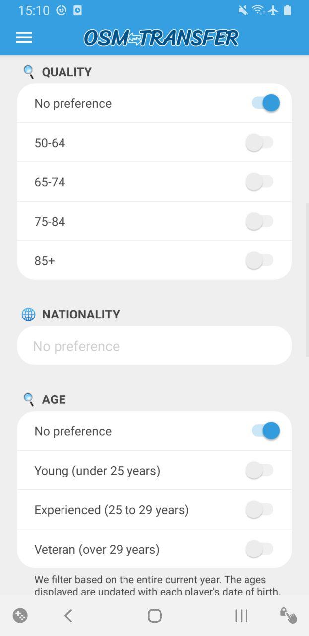 OSM Transfer Scout list 7.0 Screenshot 10