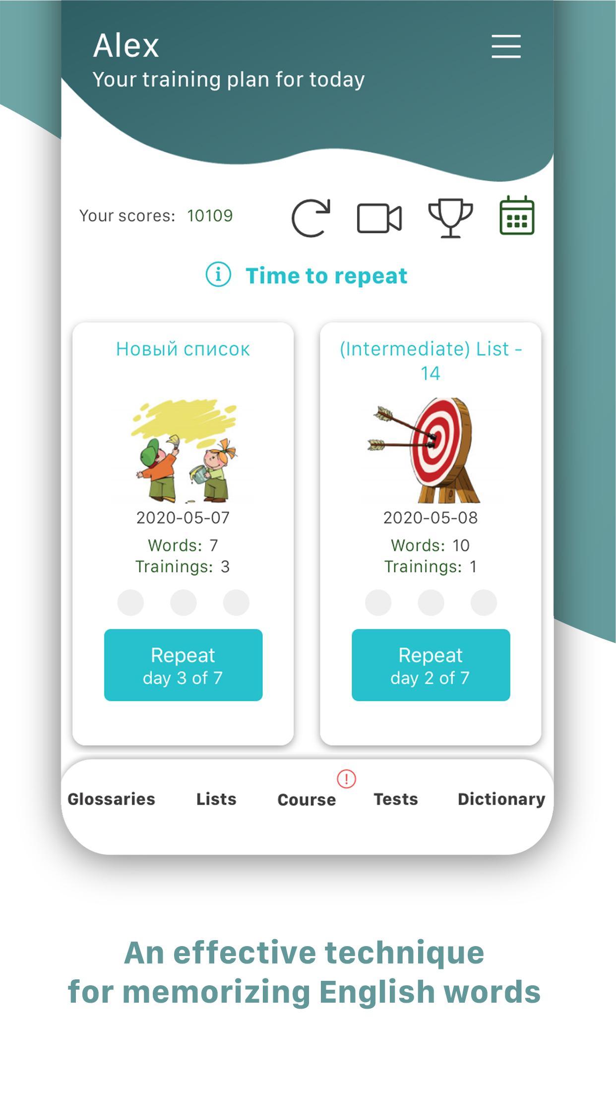 Mnemonic Words - learn English words effectively 5.4.0 Screenshot 1
