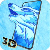 Ice wolf wallpaper 3D - parallax 4D backgrounds app icon