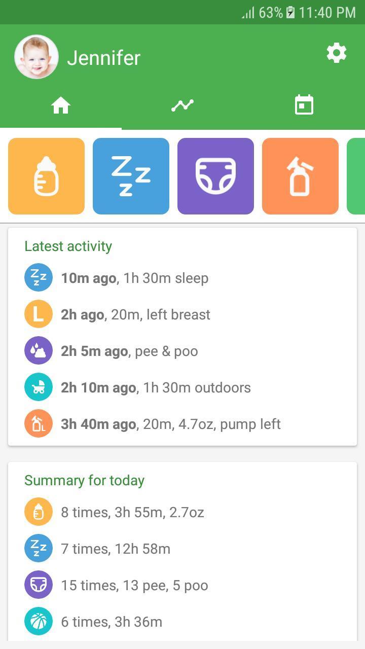 Baby tracker - feeding, sleep and diaper 1.1.2 Screenshot 1