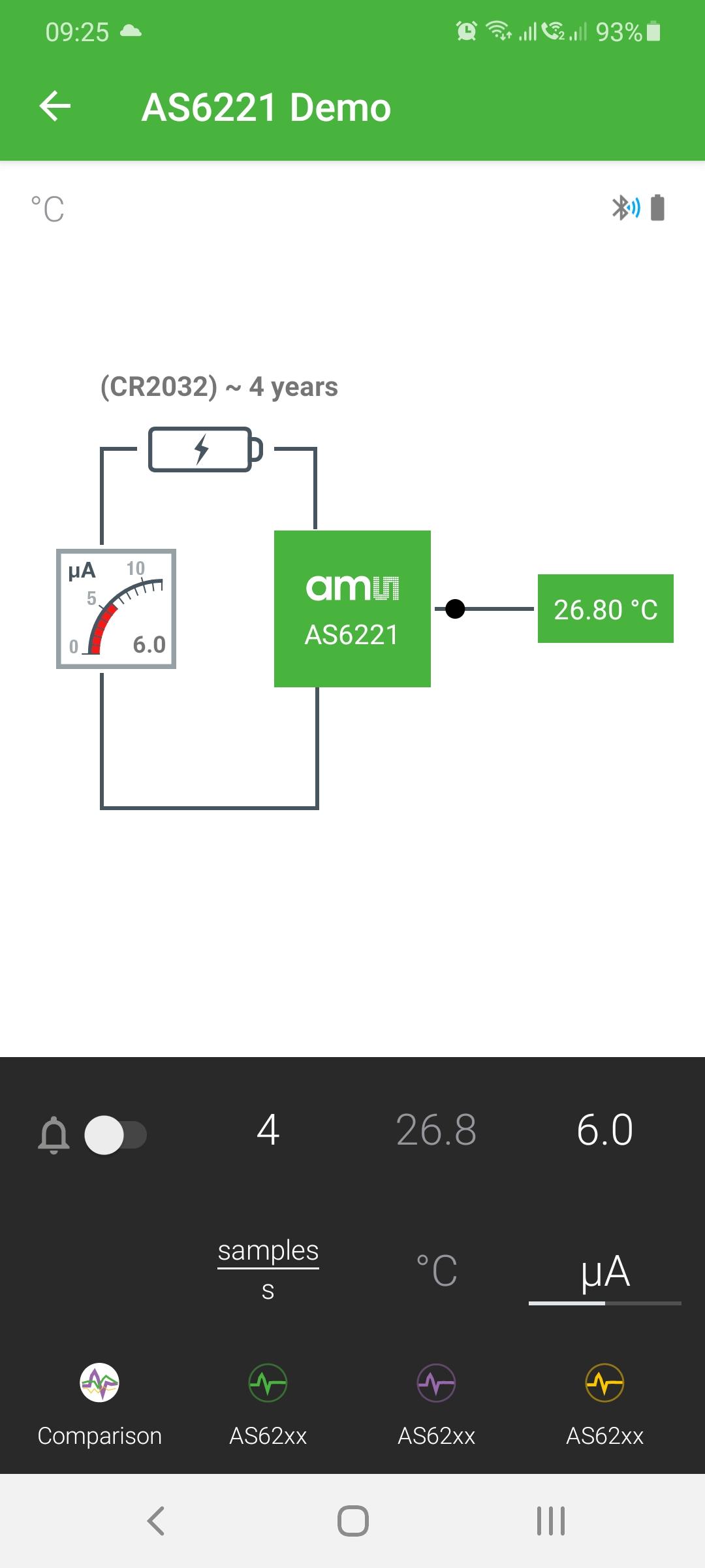 ams AS62xx Temperature Sensor 1.3.3 Screenshot 3