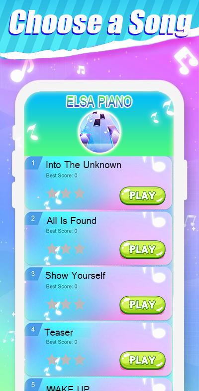 Piano Tiles Elsa Game - Let It Go 2.1 Screenshot 1