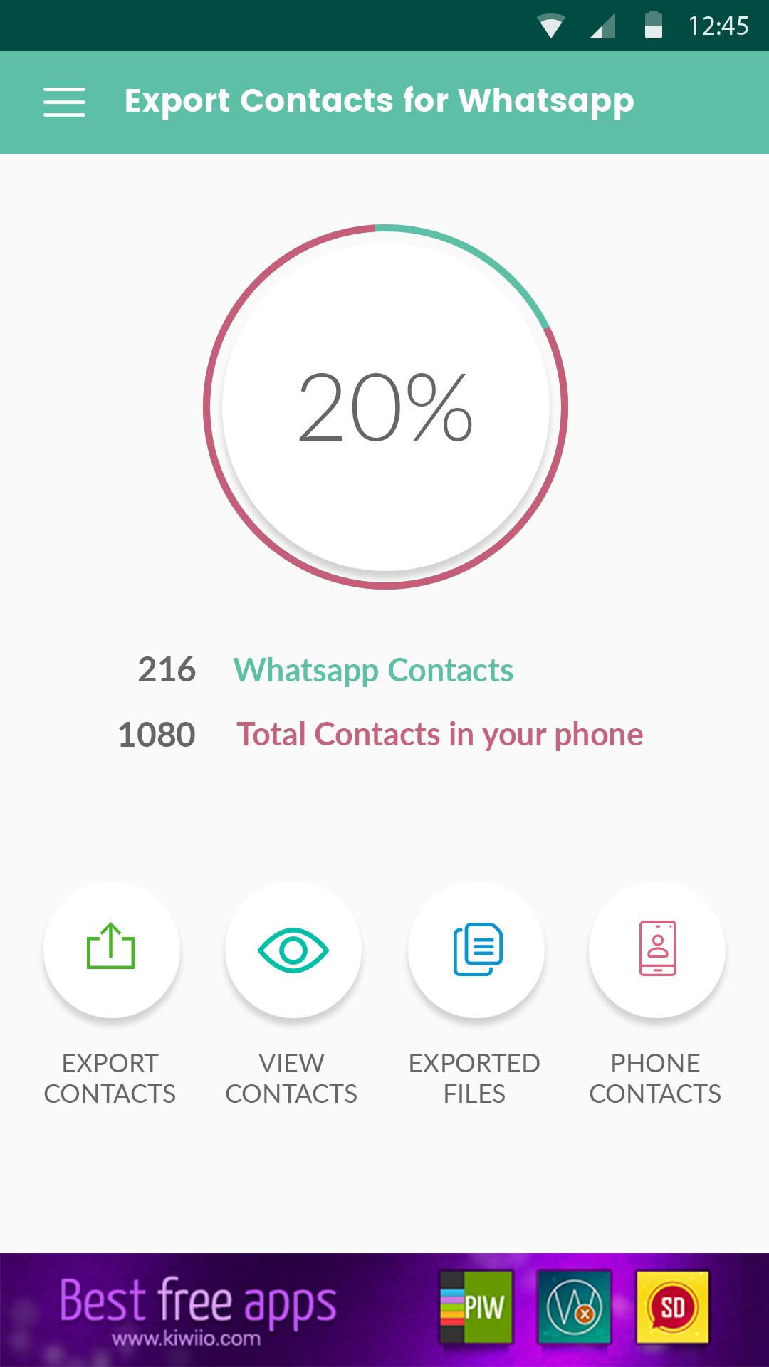 Export contacts for WhatsApp 2.7 Screenshot 2