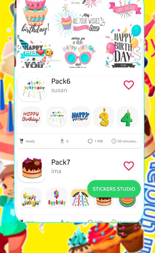🥳Animated Happy Birthday Stickers for WhatsApp 🎉 1.0 Screenshot 1