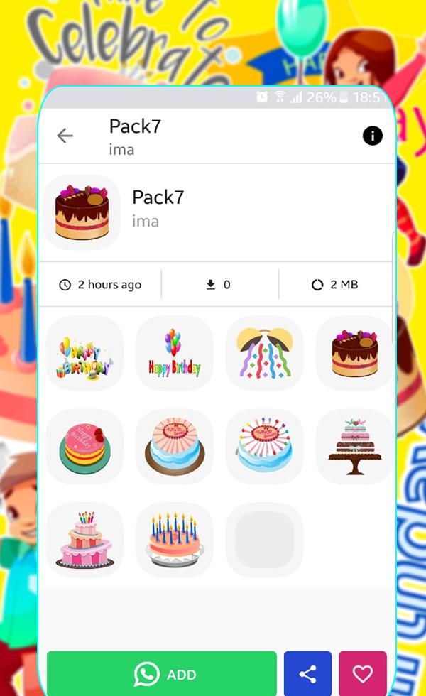 🥳Animated Happy Birthday Stickers for WhatsApp 🎉 1.0 Screenshot 4
