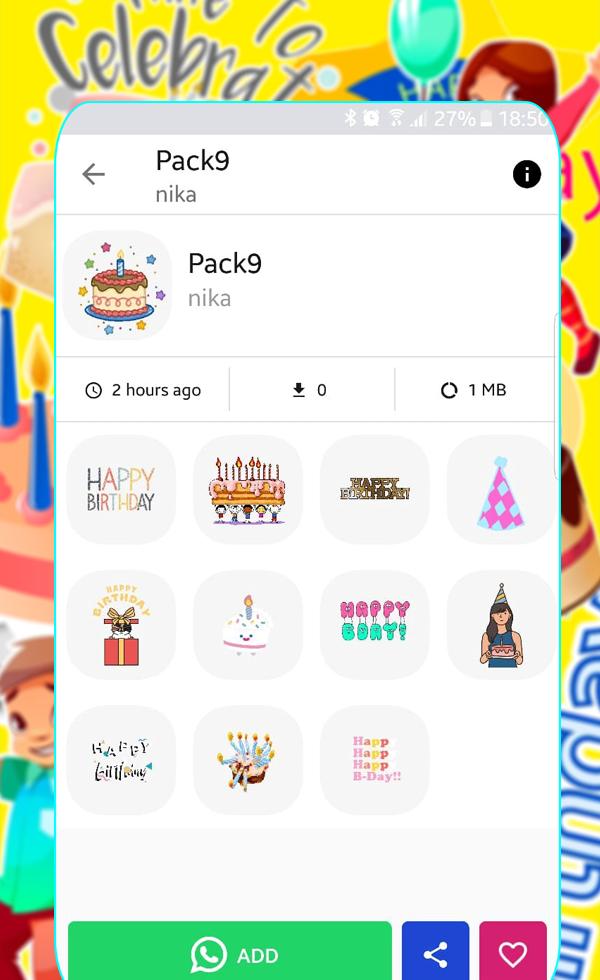 🥳Animated Happy Birthday Stickers for WhatsApp 🎉 1.0 Screenshot 6
