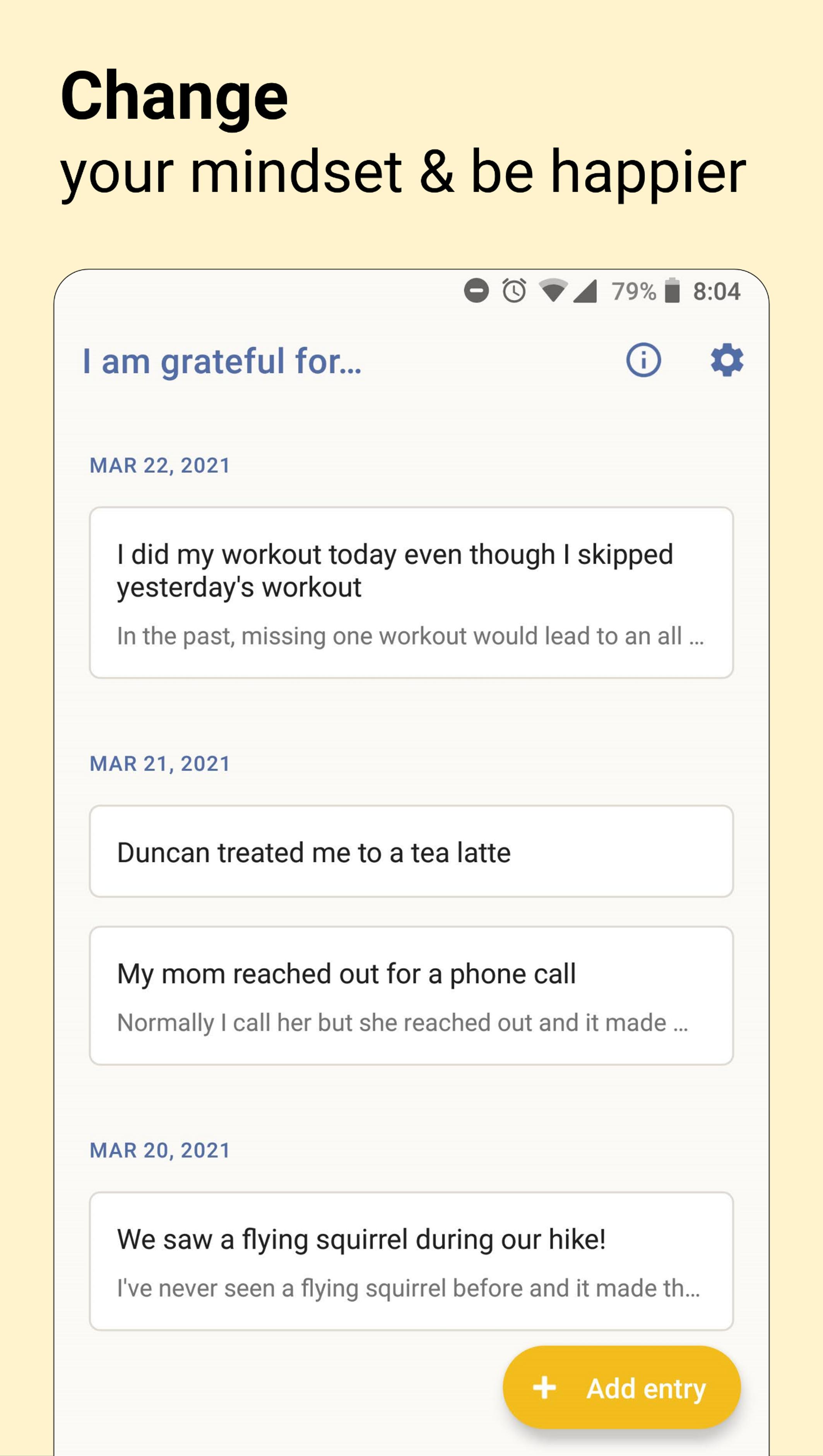 Gratitude 365: Gratitude Journal for Happiness 1.2.0 Screenshot 1