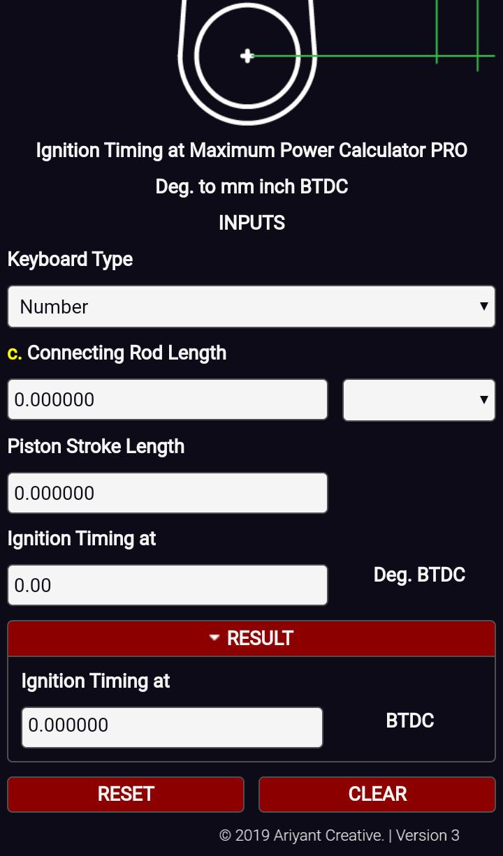 Ignition Timing at Maximum Power Calculator PRO 4 Screenshot 5