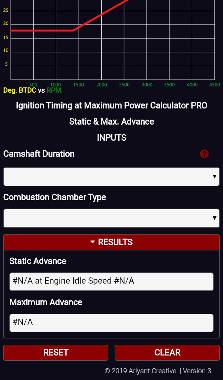 Ignition Timing at Maximum Power Calculator PRO 4 Screenshot 7