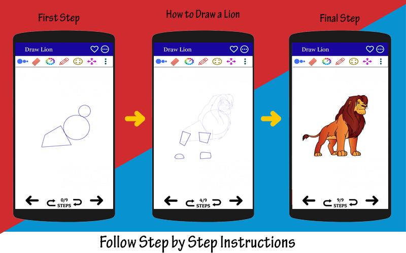 How to Draw A Lion Step by Step | Easy Drawing 1.1 Screenshot 2
