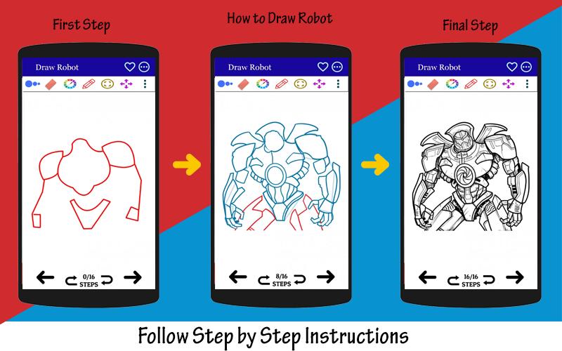 How to Draw Animated Robot | Easy Drawing 1.1 Screenshot 2