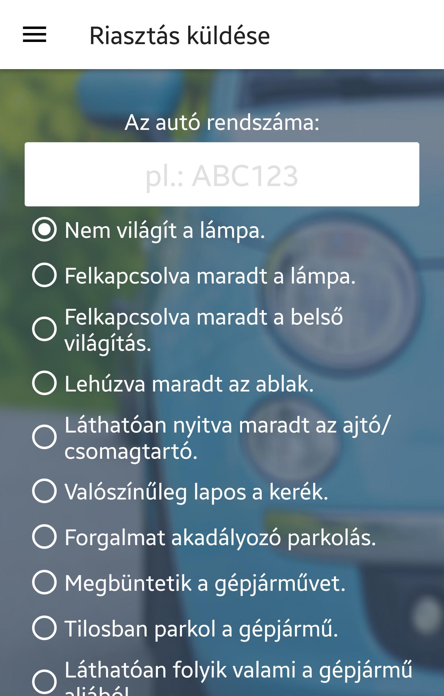 Autóőrszem Rendszám alapú üzenetküldő alkalmazás 5.3.1 Screenshot 3