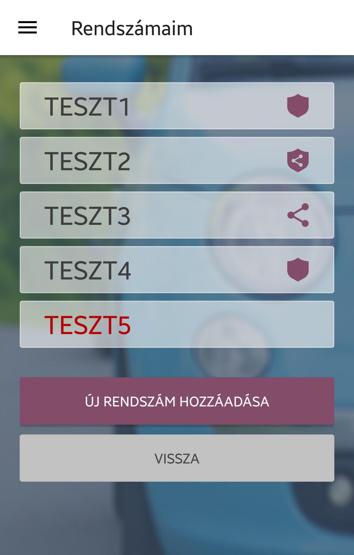 Autóőrszem Rendszám alapú üzenetküldő alkalmazás 5.3.1 Screenshot 4