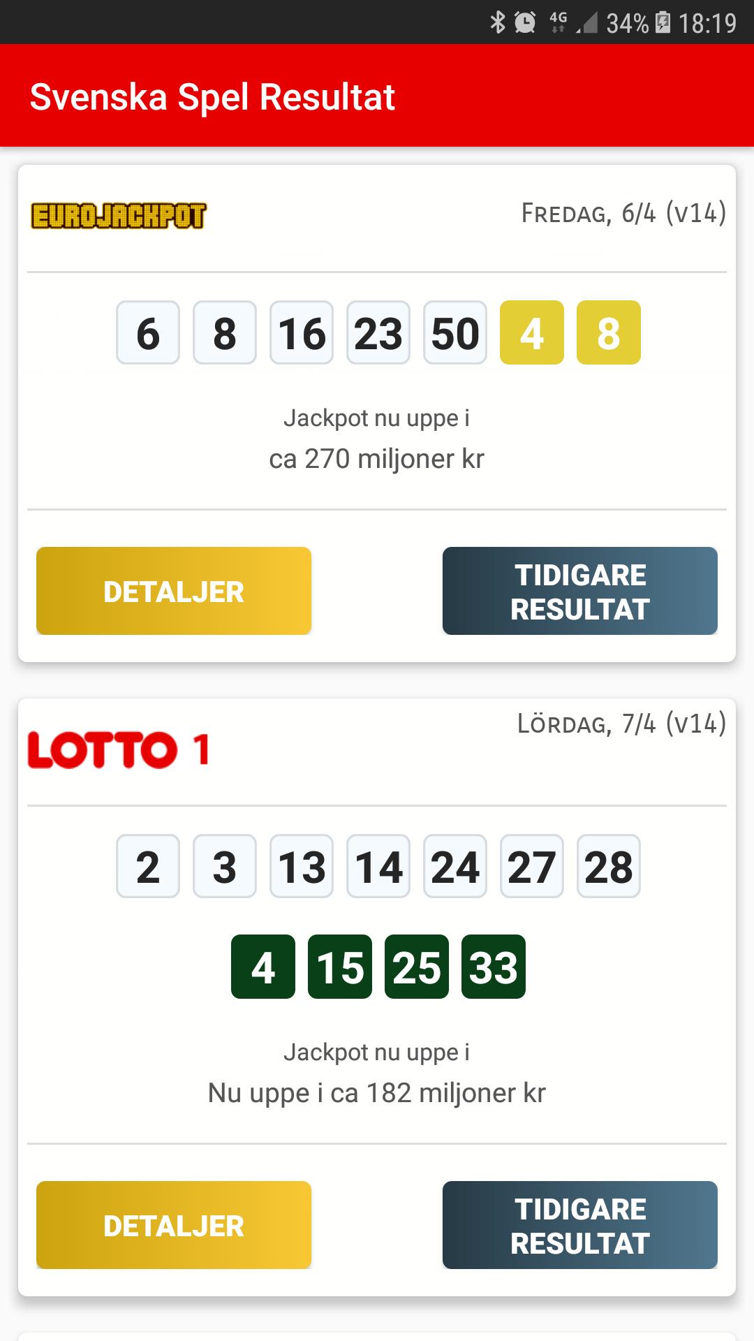 Resultat Lotto 1.8 Screenshot 1