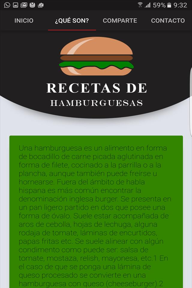 Recetas de hamburguesas 1.3 Screenshot 2