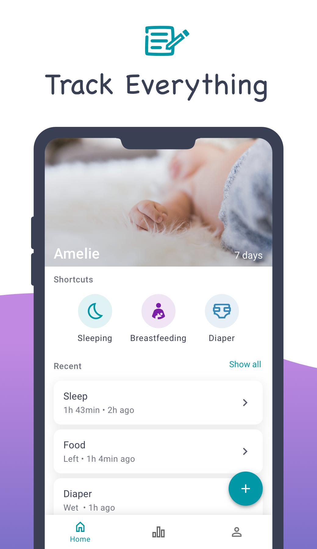 Baby Tracker - Sleep, Breastfeeding, Food, Diaper 1.0.41 Screenshot 1