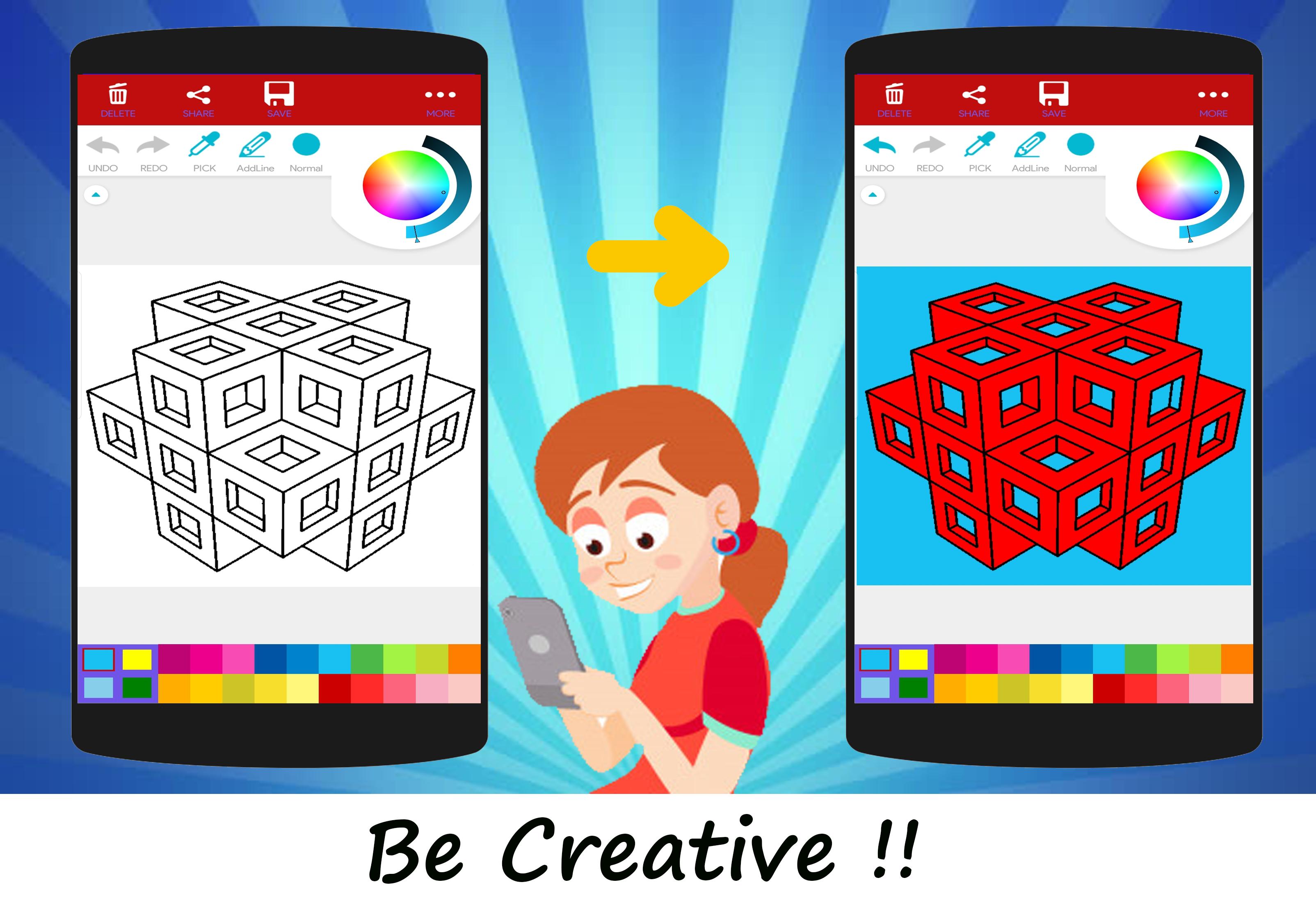 ColorPics: 3D Art Coloring Book 1.1 Screenshot 3