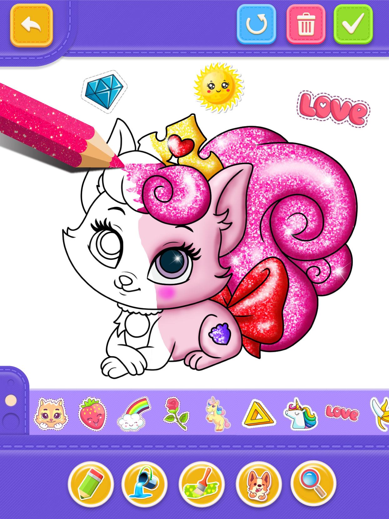 Glitter Number and letters coloring Book for kids 4.0 Screenshot 16