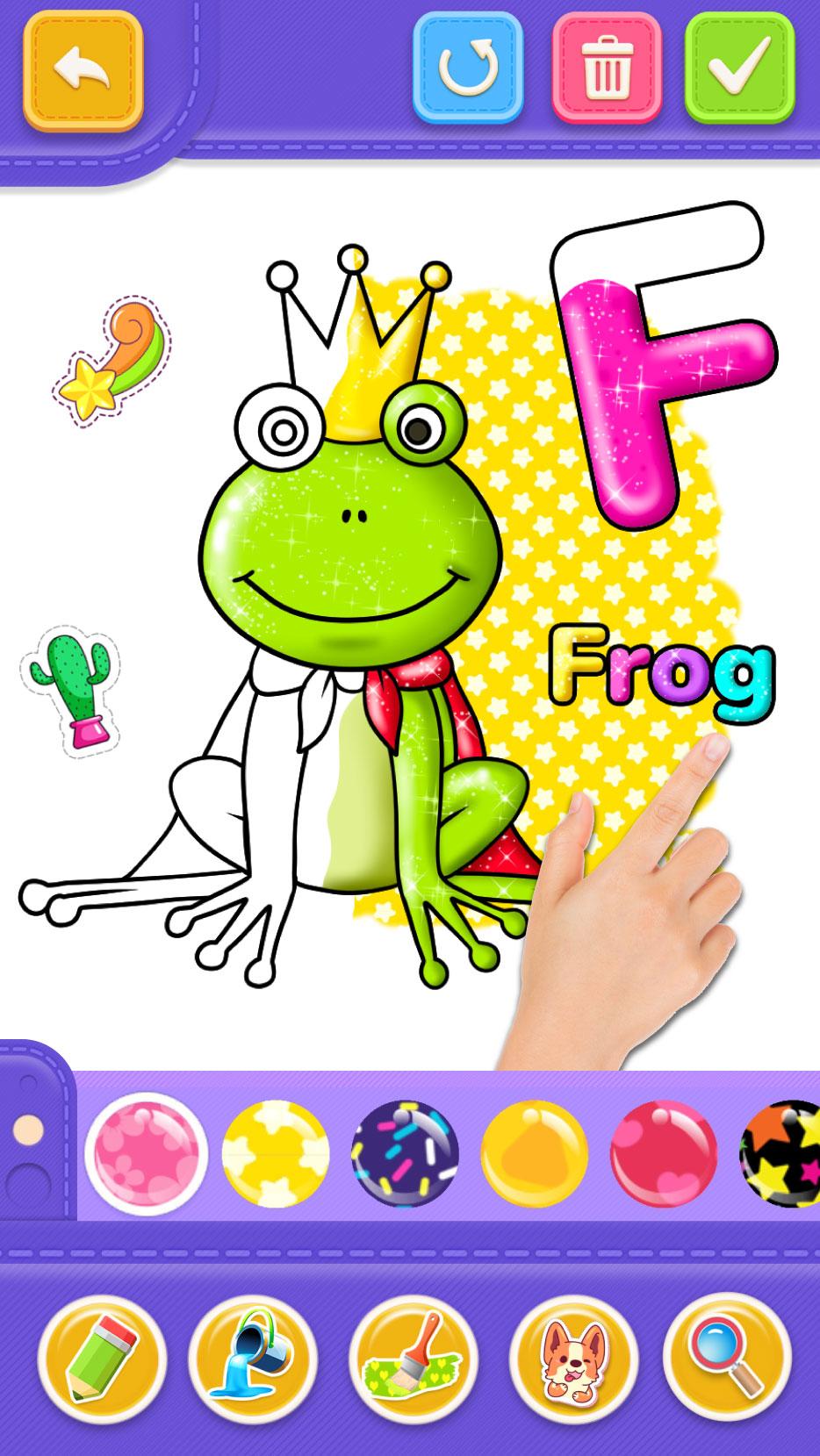 Glitter Number and letters coloring Book for kids 4.0 Screenshot 6