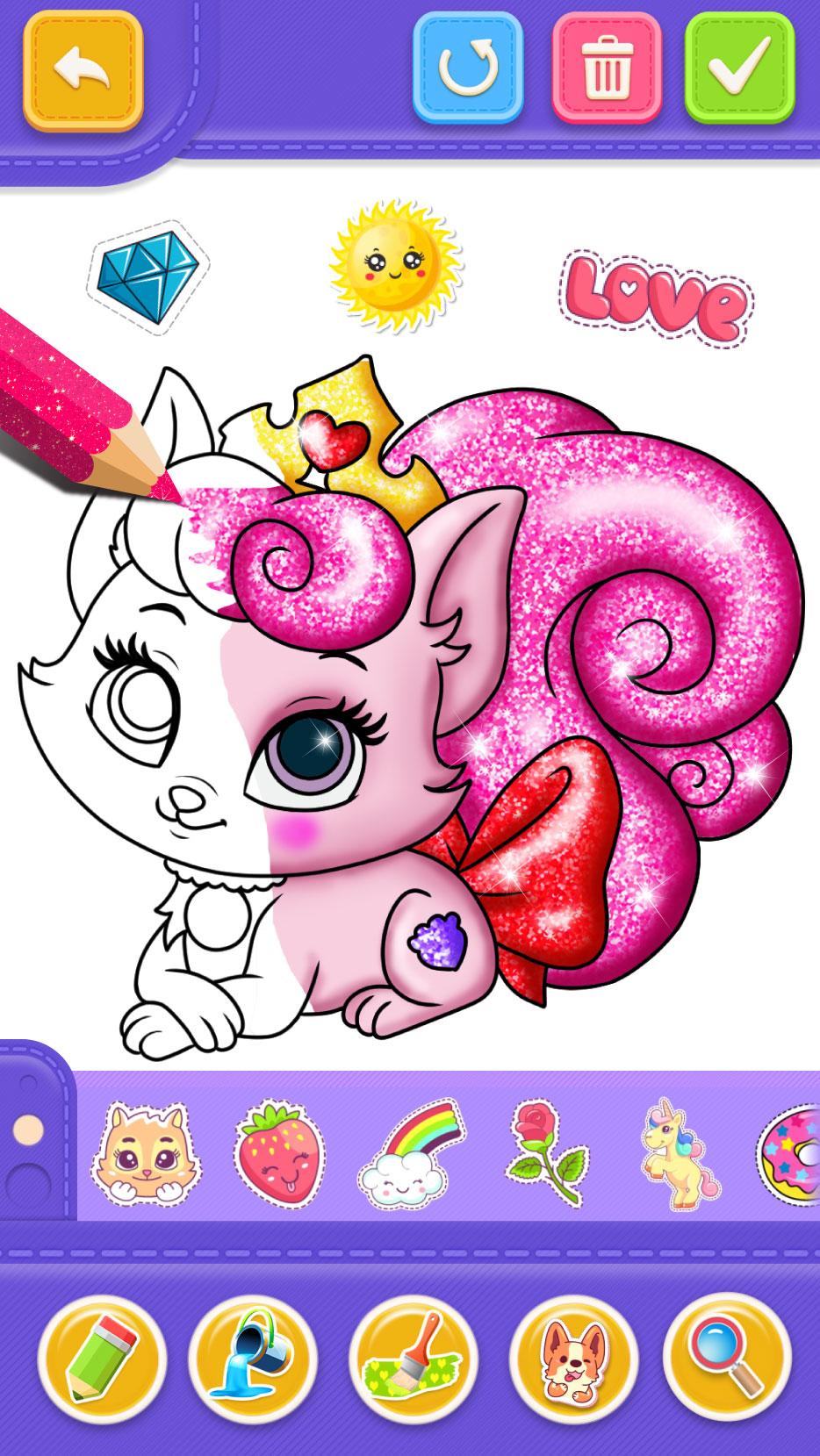 Glitter Number and letters coloring Book for kids 4.0 Screenshot 7