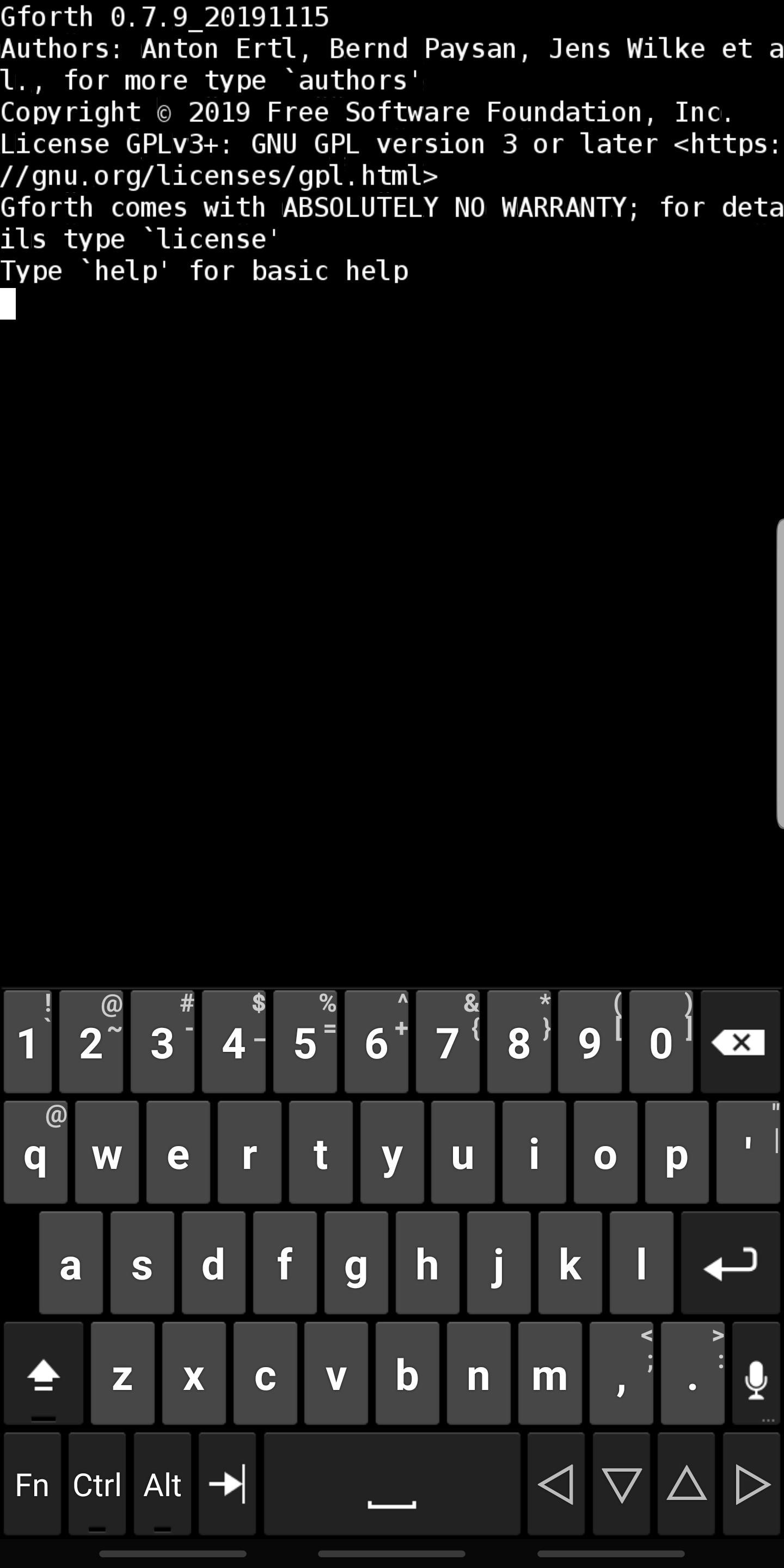 gforth - GNU Forth for Android 0.7.9_20210520 Screenshot 1