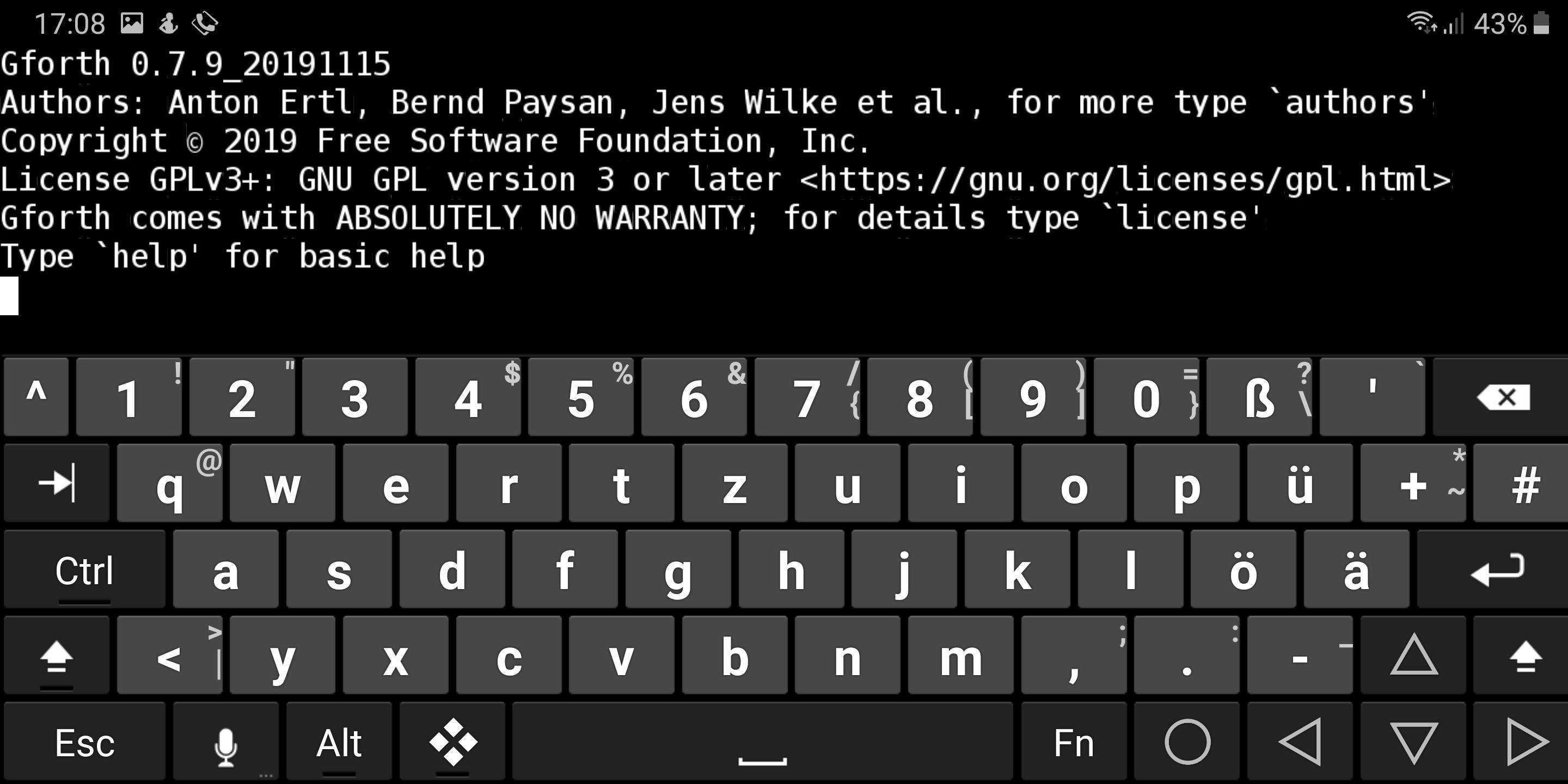 gforth - GNU Forth for Android 0.7.9_20210520 Screenshot 2
