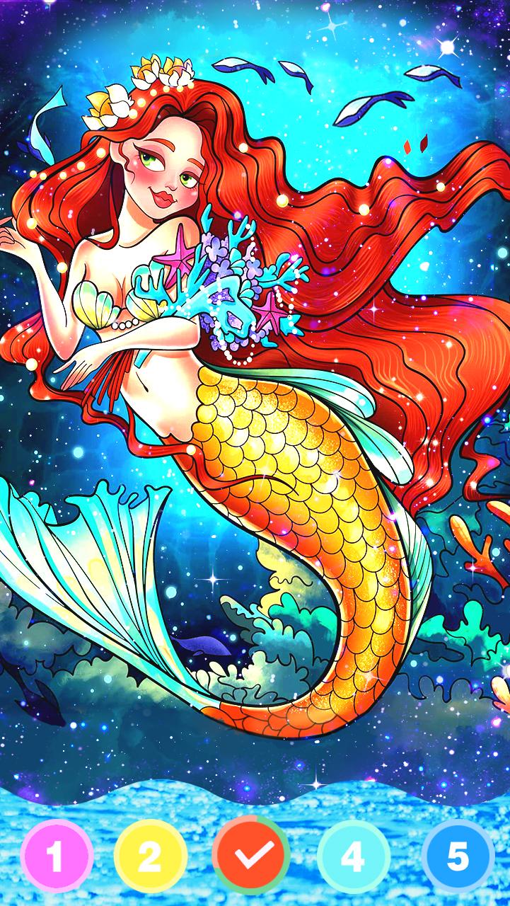 Mermaid color by number: Coloring games offline 1.0.19 Screenshot 11