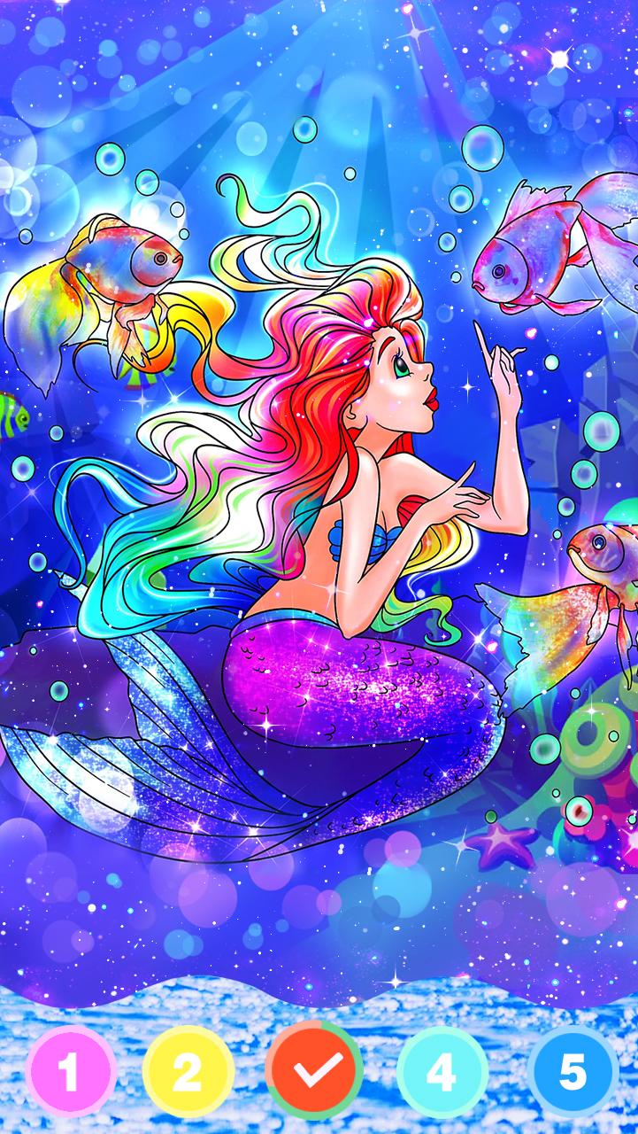 Mermaid color by number: Coloring games offline 1.0.19 Screenshot 12