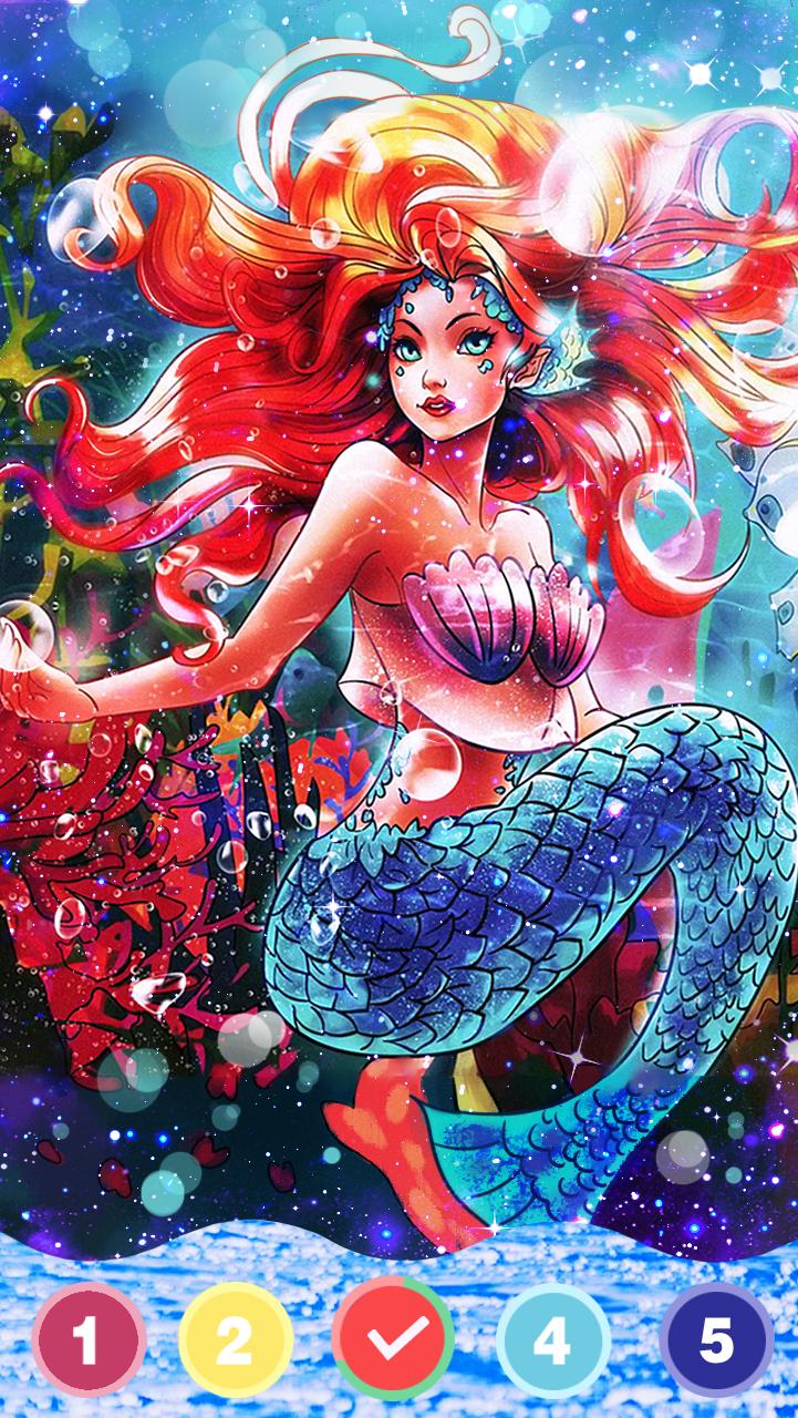 Mermaid color by number: Coloring games offline 1.0.19 Screenshot 14