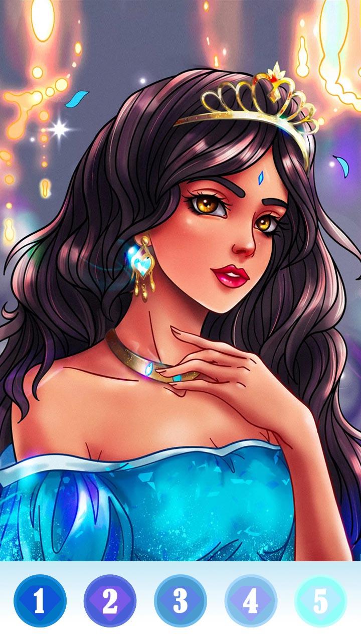 Princess color by number: Coloring games offline 1.0.21 Screenshot 1