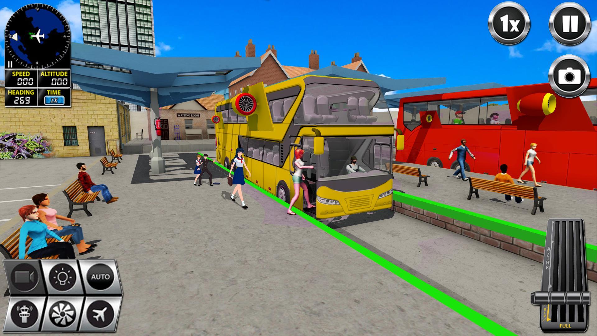Flying Bus Driving simulator 2019: Free Bus Games 2.8 Screenshot 1