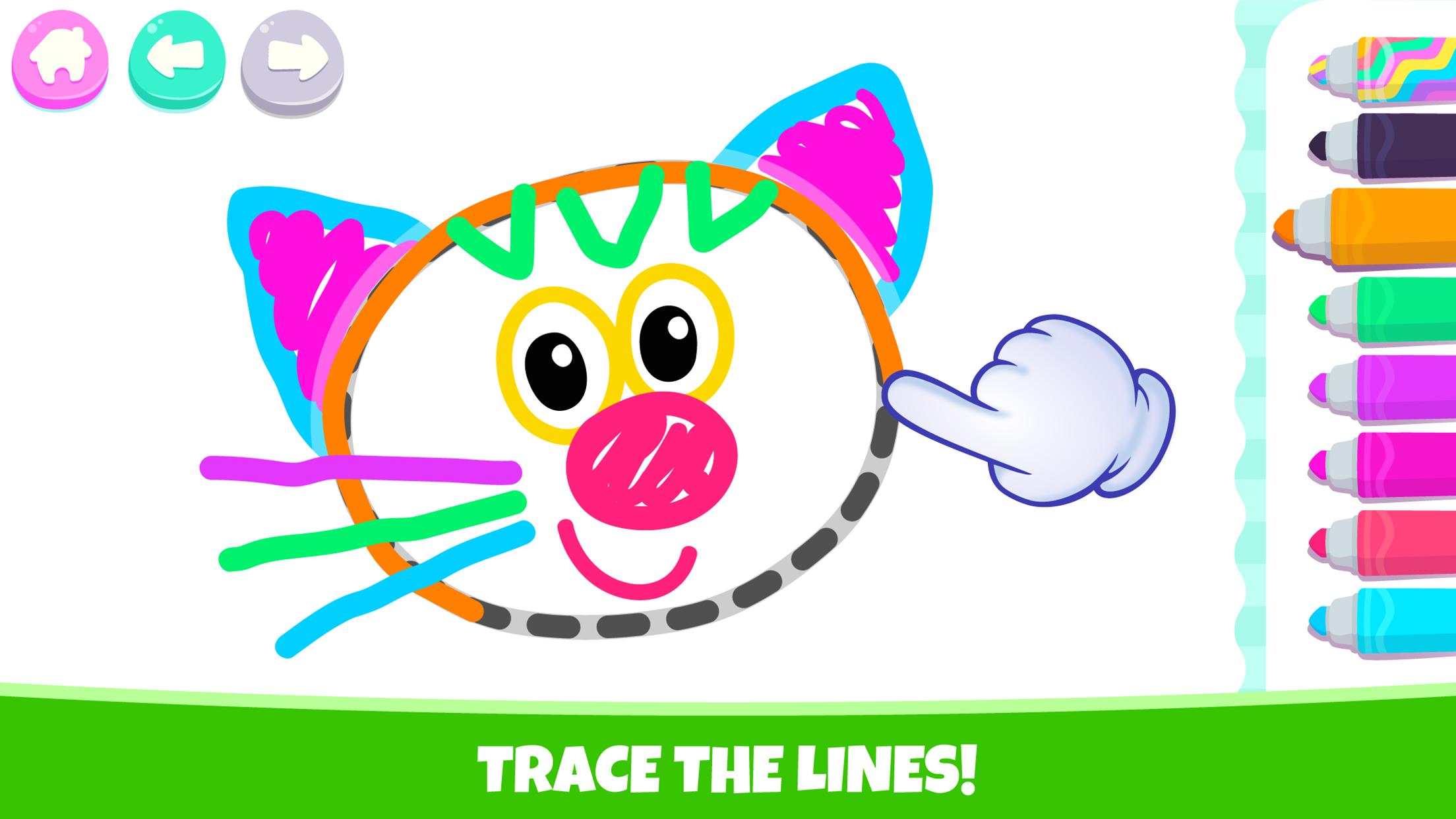 Pets Drawing for Kids and Toddlers games Preschool 1.2.2.7 Screenshot 2