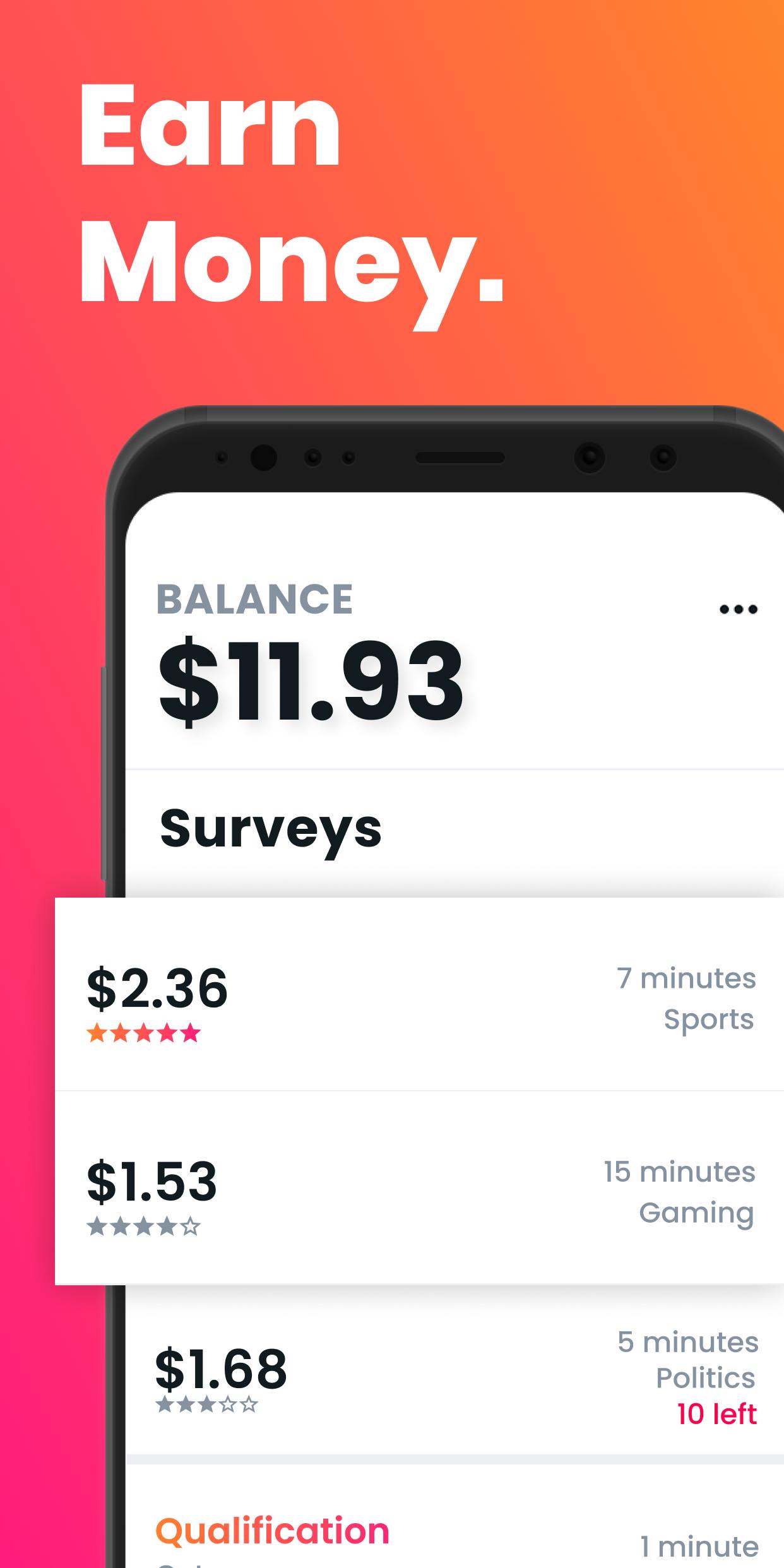 Poll Pay Make money & free gift cards w/ a survey 4.0.5 Screenshot 1