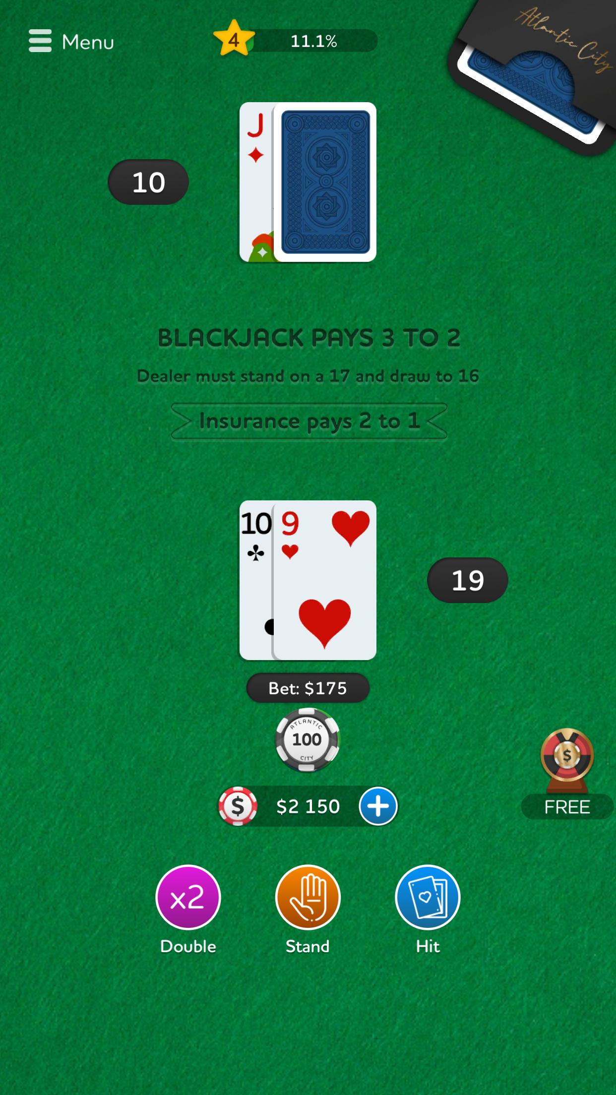 Blackjack 21 - Casino Card Game 1.06 Screenshot 1