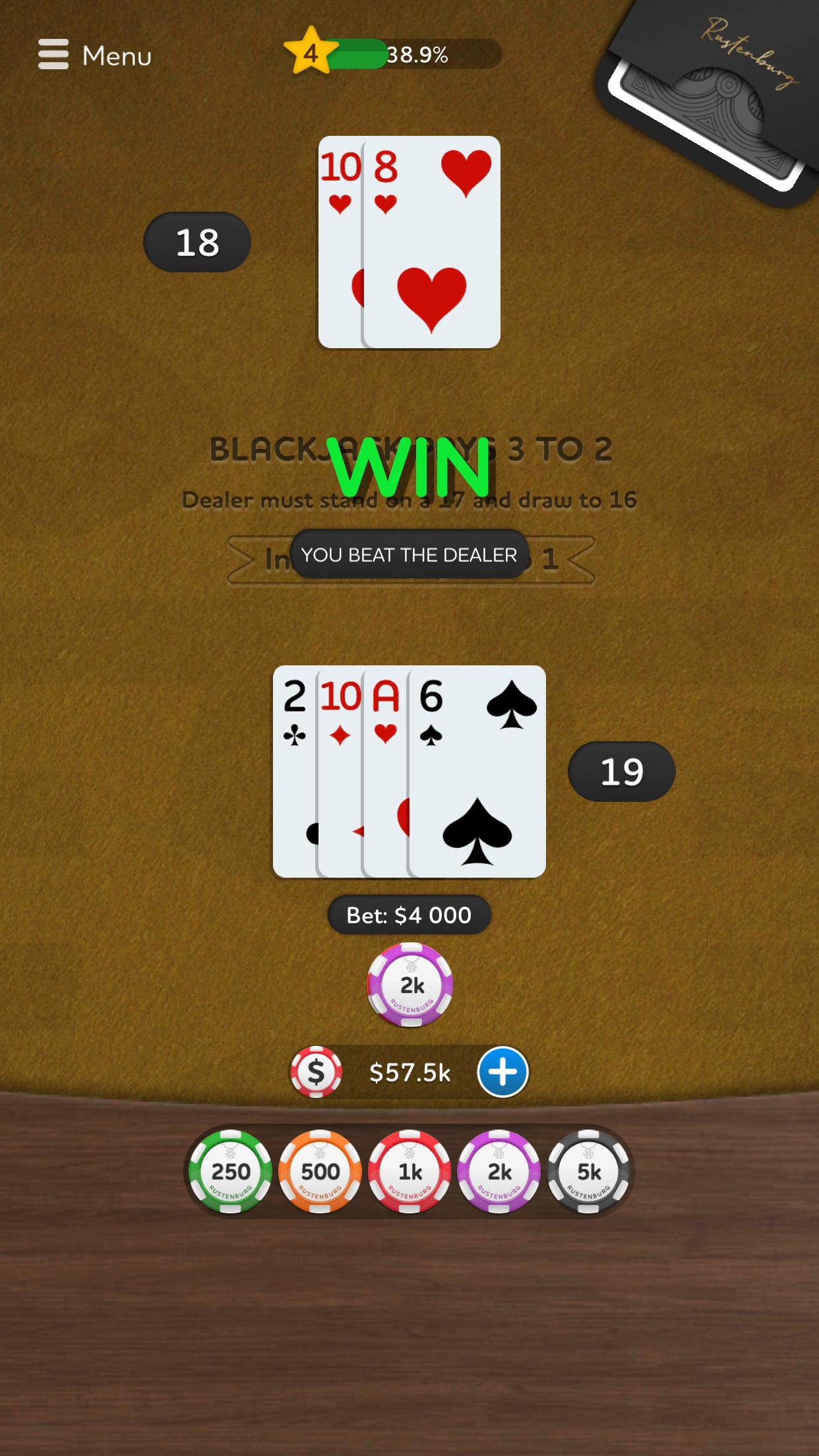 Blackjack 21 - Casino Card Game 1.06 Screenshot 13