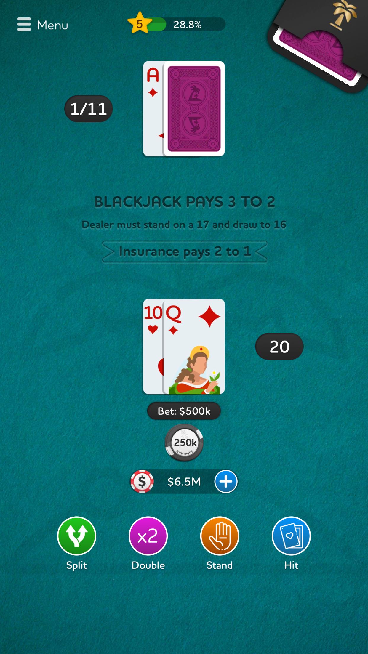 Blackjack 21 - Casino Card Game 1.06 Screenshot 14