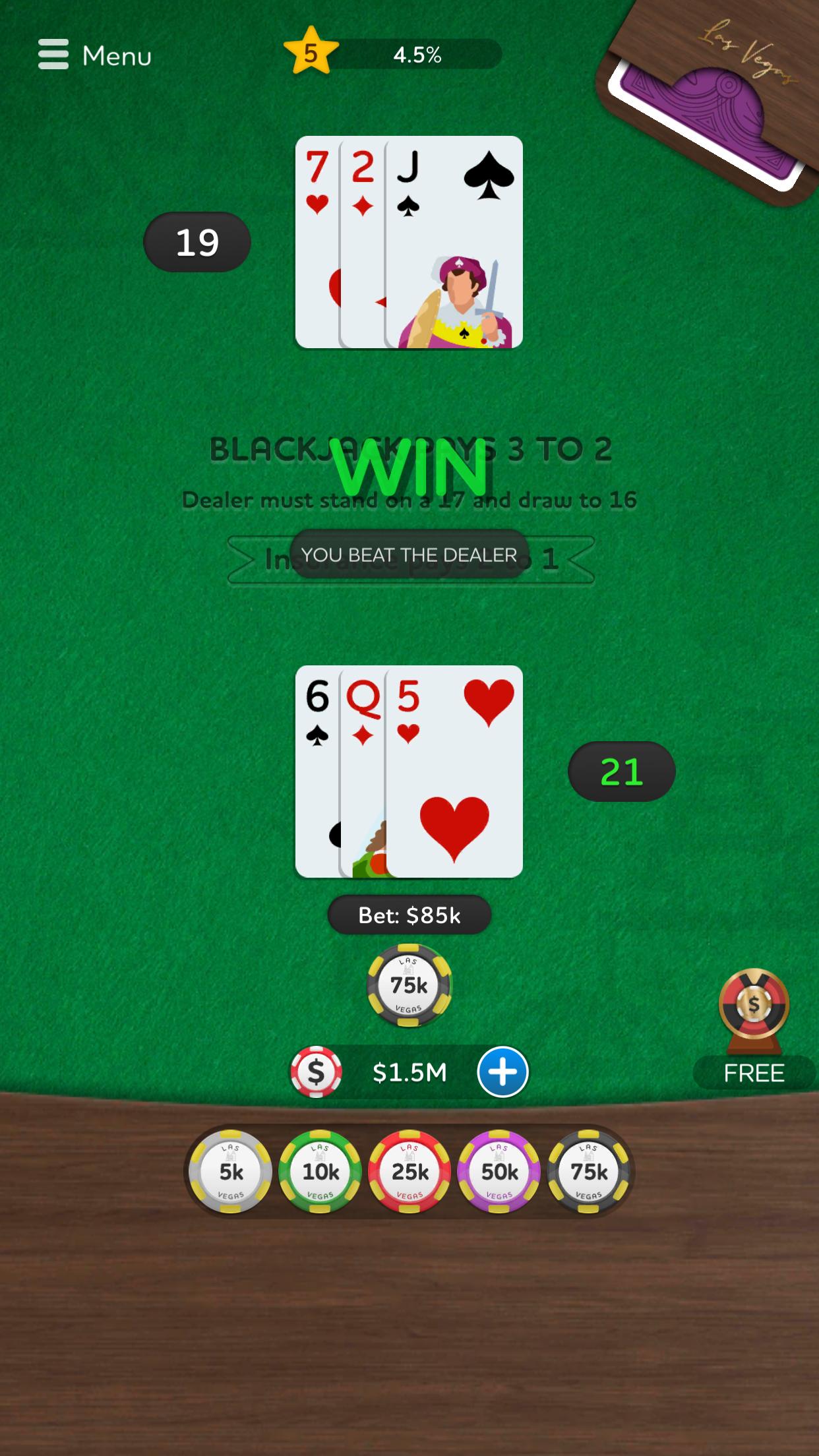 Blackjack 21 - Casino Card Game 1.06 Screenshot 15