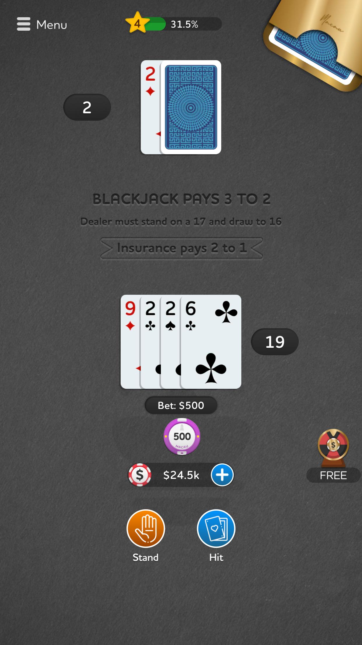 Blackjack 21 - Casino Card Game 1.06 Screenshot 4