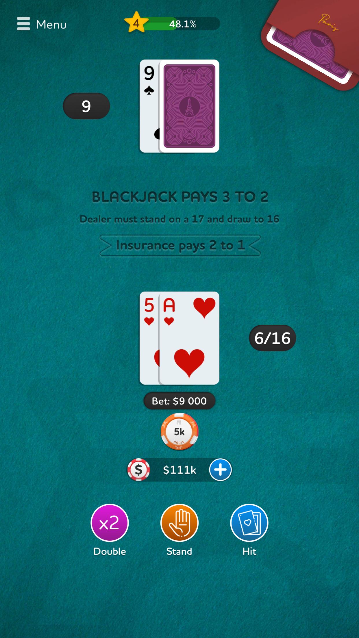 Blackjack 21 - Casino Card Game 1.06 Screenshot 5