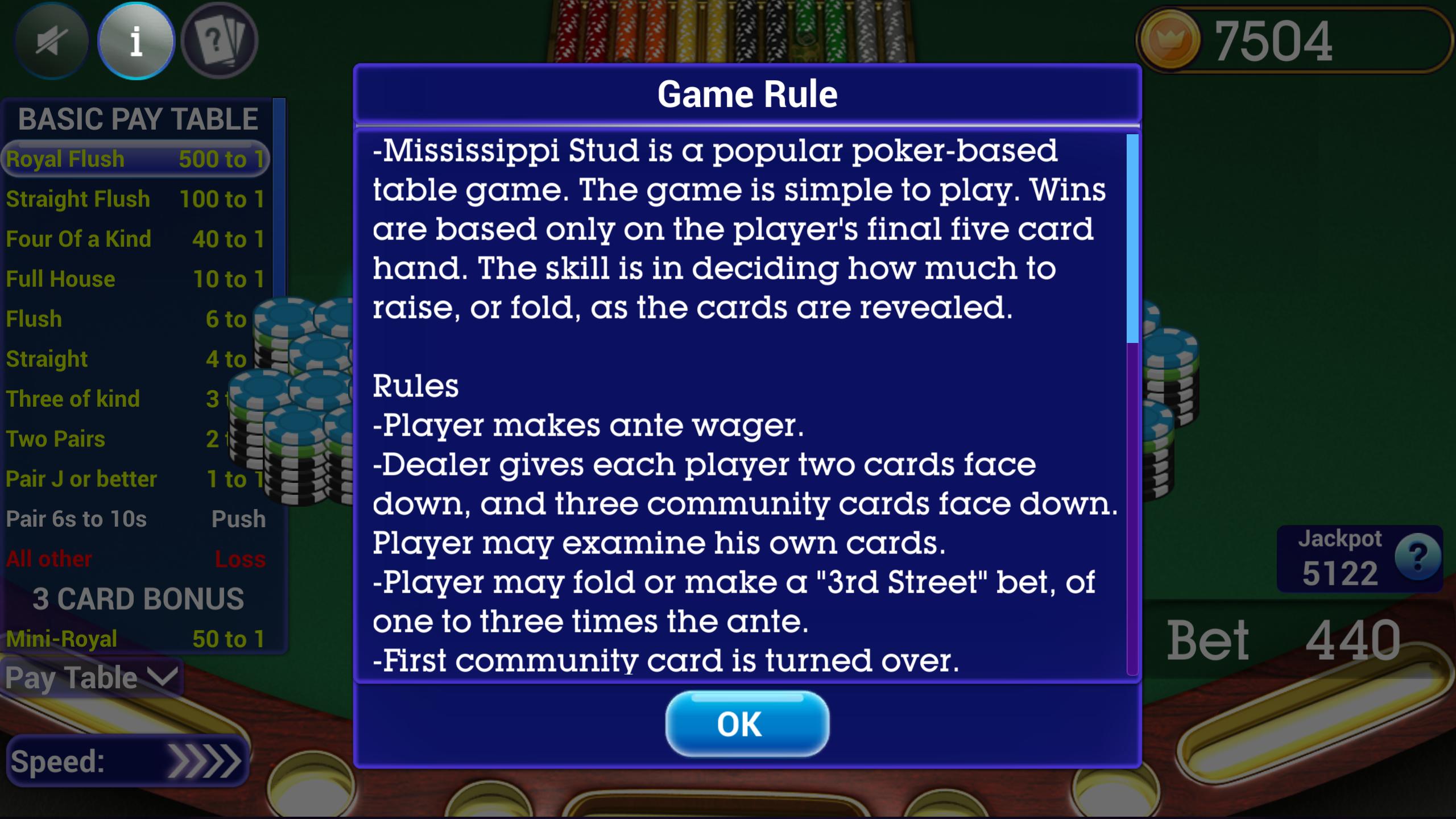 Mississippi Stud Poker 1.2.4.1 Screenshot 16