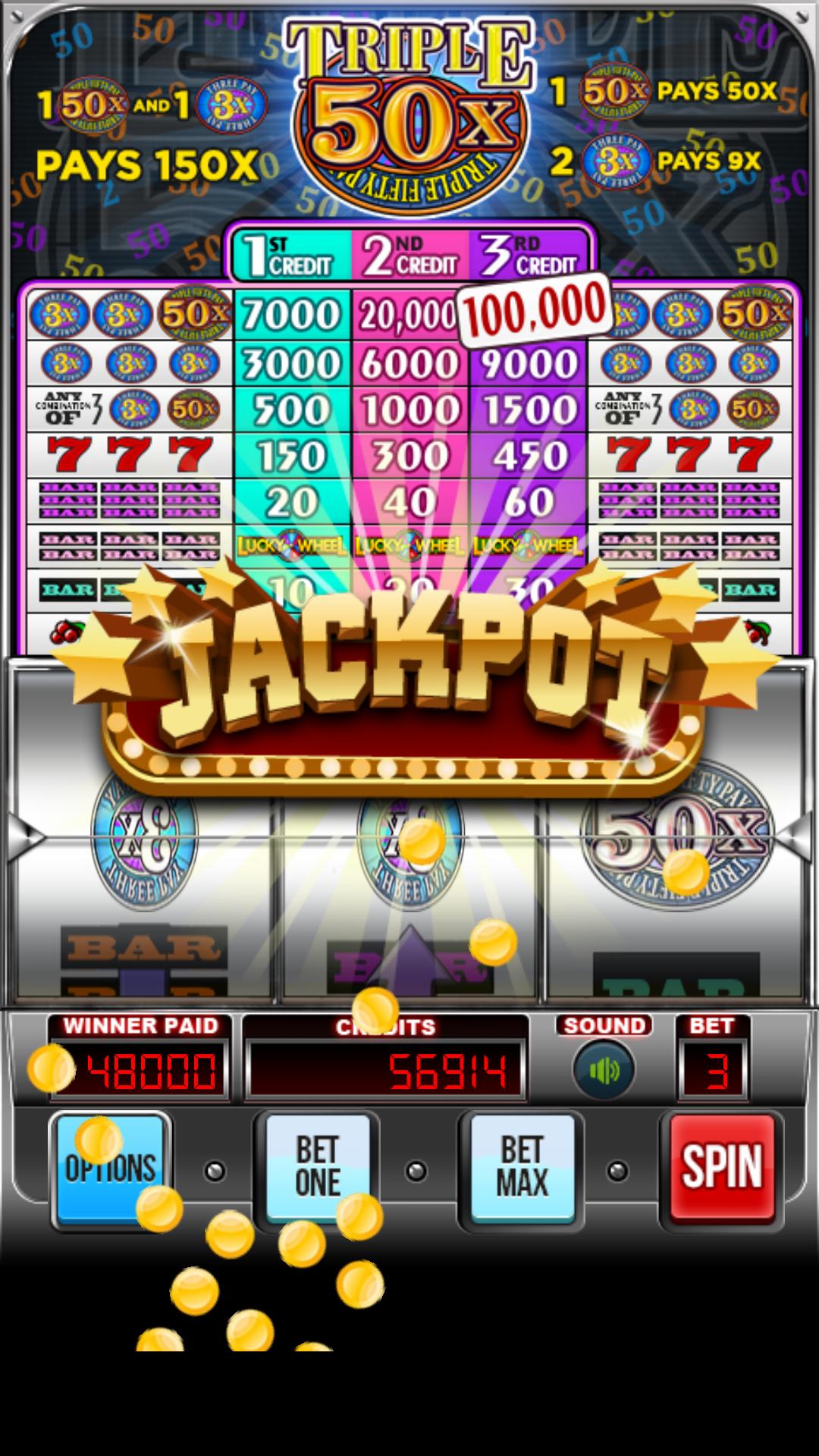 Triple 50x Pay Slot Machine 3.853 Screenshot 2