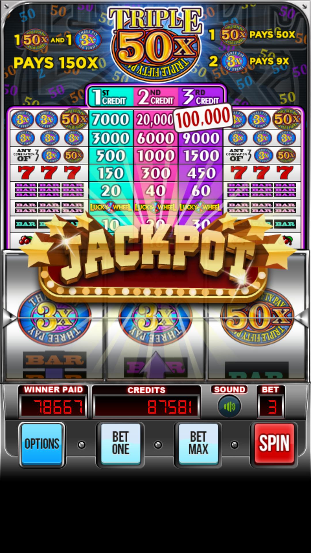 Triple 50x Pay Slot Machine 3.853 Screenshot 4